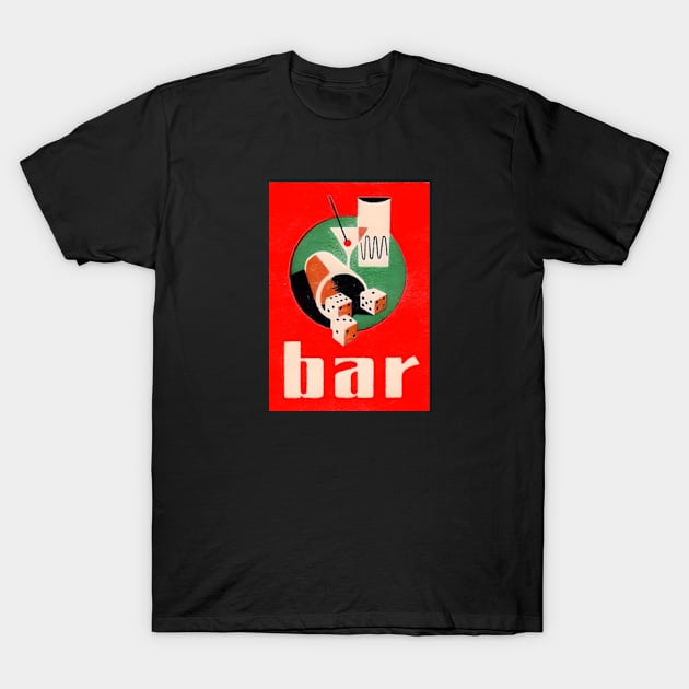 Bar Sign - Cocktail Martini & Dice 1950s T-Shirt by Desert Owl Designs